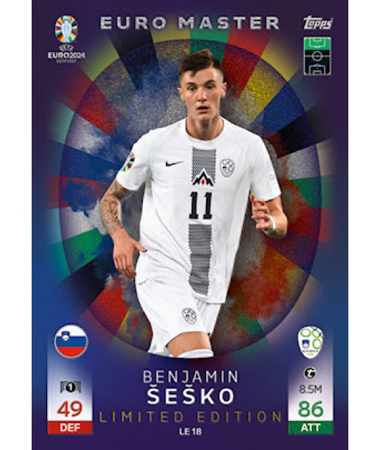 Topps Match Attax UEFA EURO 2024 Euro Master Limited Edition Benjamin Šeško (Slovenia)